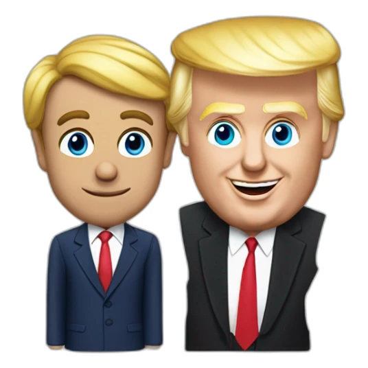 Emanuel macron jouant au uno avec donald trump sticker