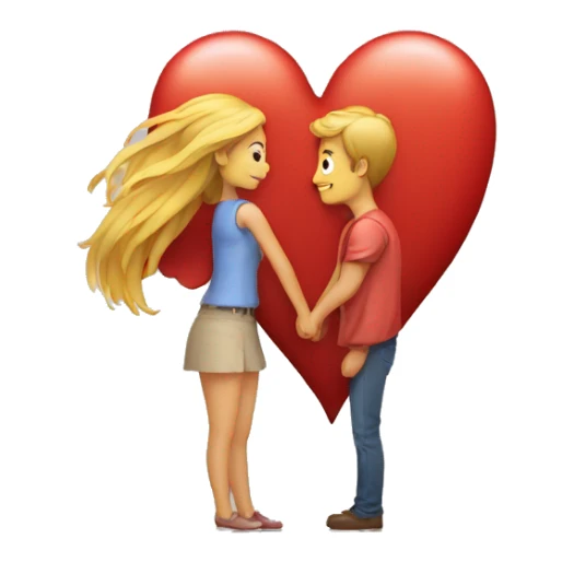 Coeur avec une personne amoureuse sticker