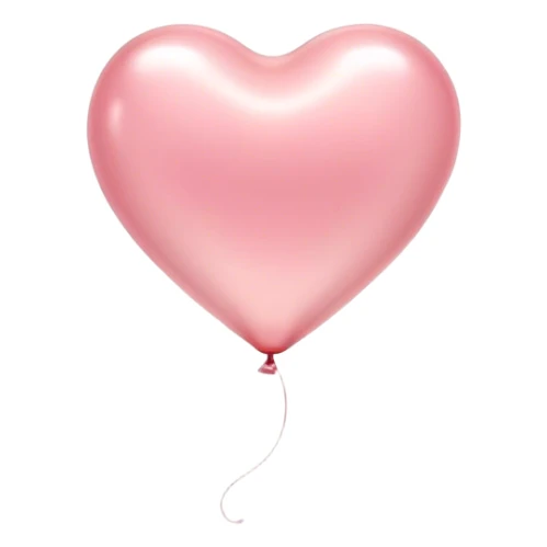 Cinematic tiny floating heart balloon, glossy and round, warm pink hues, slightly transparent with a soft glow, delicate string gently swaying, dreamy and adorable. sticker