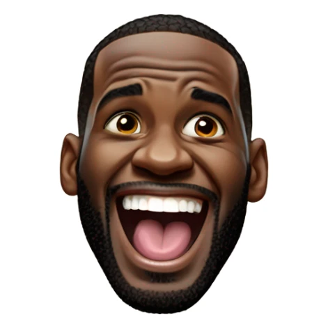 Lebron James laughing with the tongue out and tearing  sticker