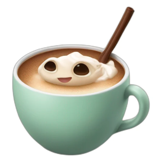 Grogu qui boit un chocolat chaud sticker