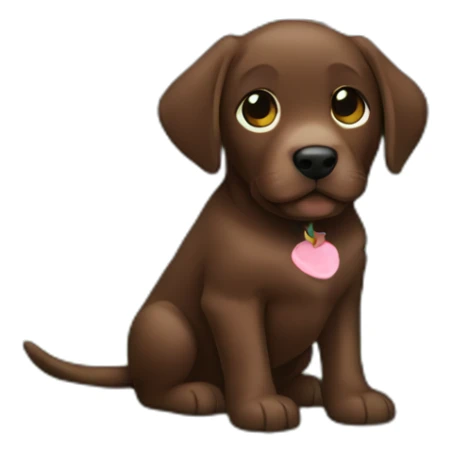 Chocolate labrador puppie in a forest sticker