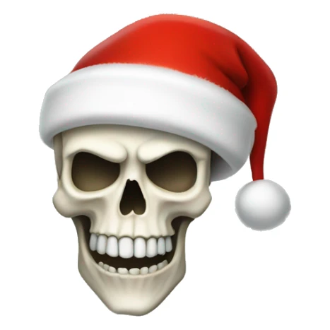 skull with white beard in christmas hat sticker