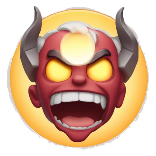 demon emoji with halo over his head sticker
