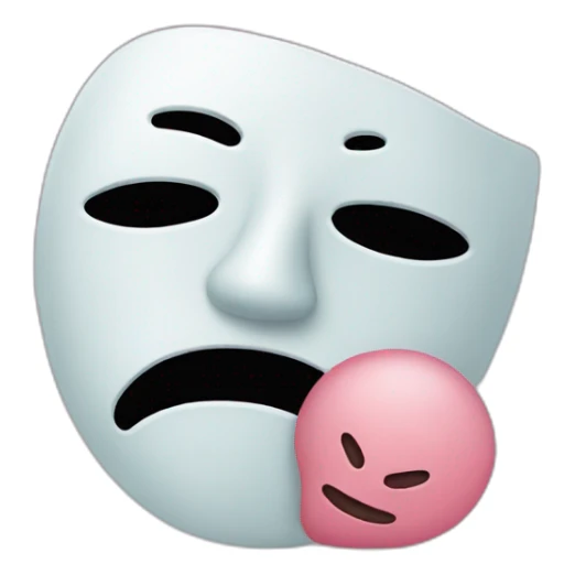 sad face behind an happy mask sticker