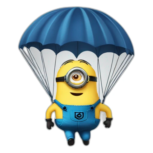 Un minion qui saute en parachute sticker