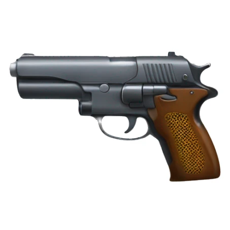 frontal part of cartoon gun (which is looking in the on us)  sticker