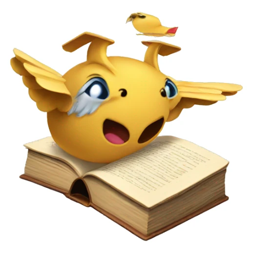 set of flying books sticker