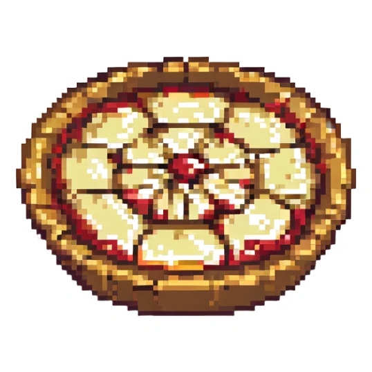 slice of cherry pie, pixel art style, simple, no text sticker