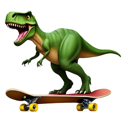 T-rex met een hoed op een skateboard  sticker