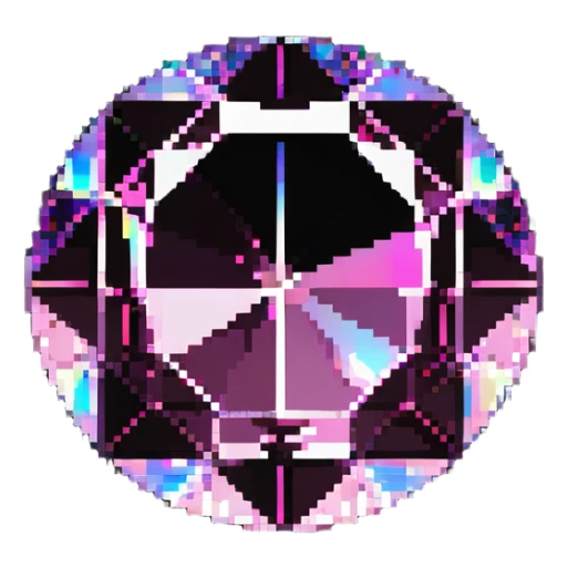 round cut pink sapphire gemstone with holographic sparkle effect sticker