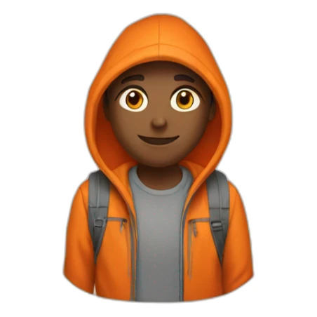 Hiker wear a orange hoodie sticker