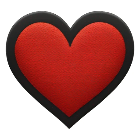 Create a heart emoji that is split right in the middle and it has two colour , left half in black colour and right half in red colour.  sticker