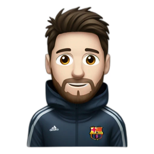 Messi habillé en noir avec une cagoule sticker
