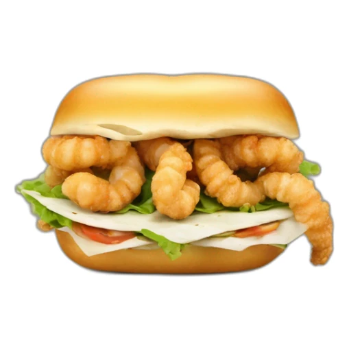 Calamar circular Sandwich Emoji A sandwich filled with fried calamari, a classic of Spanish street food sticker