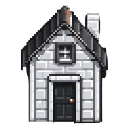 tiny simple house building icon, bright vibrant colors, cheerful, minimal details, small size sticker