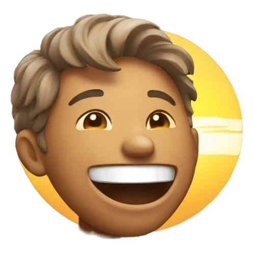 person laughing with sunrise sticker