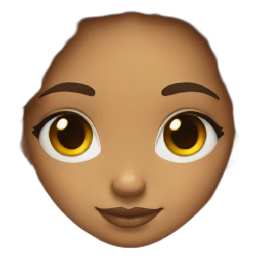 Light skin girl afro orange with heart shaped hands sticker