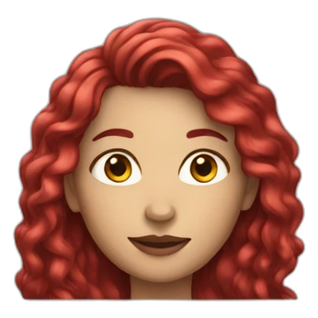 woman with long ruby hair sticker