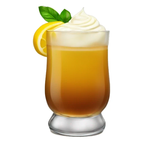 Whiskey Sour cocktail with cream sticker