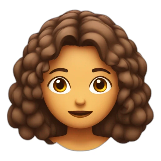 Chica caucásica pelo marrón largo ondulado meditando sticker