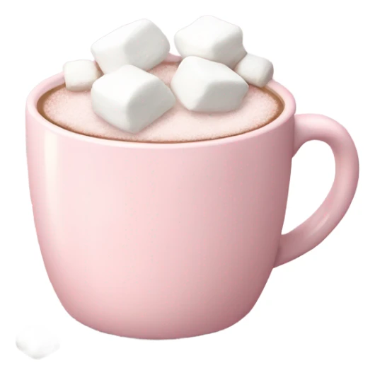 Light Pink mug of hot chocolate with marshmallows  sticker