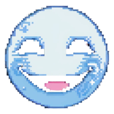 grinning face with a tear pixel art style sticker