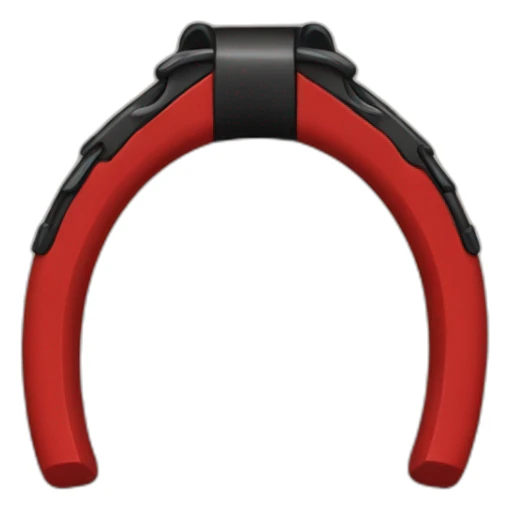 red and black horseshoe magnet sticker