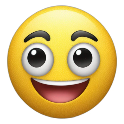 3d sphere with a cartoon smiling skin texture with big childish eyes sticker