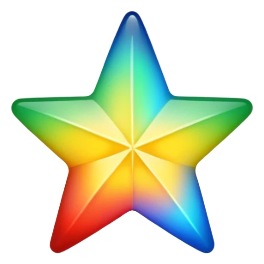 Star that color green yellow blue white and red sticker