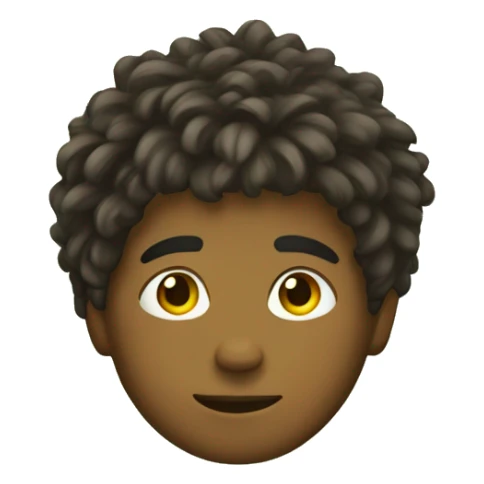 brown boy with grass hair sticker