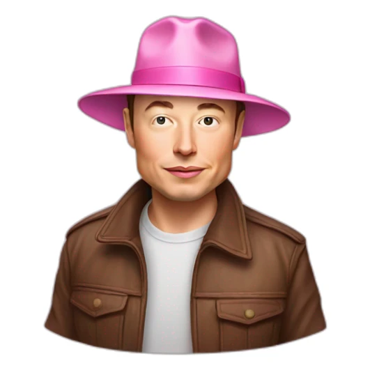 elon musk pink hat sticker