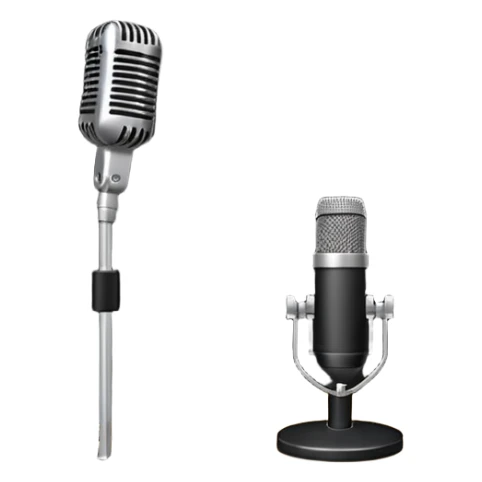 recording studio booth room with microphone and sound board sticker