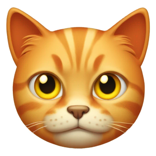 frowning orange cat with yellow eyes sticker