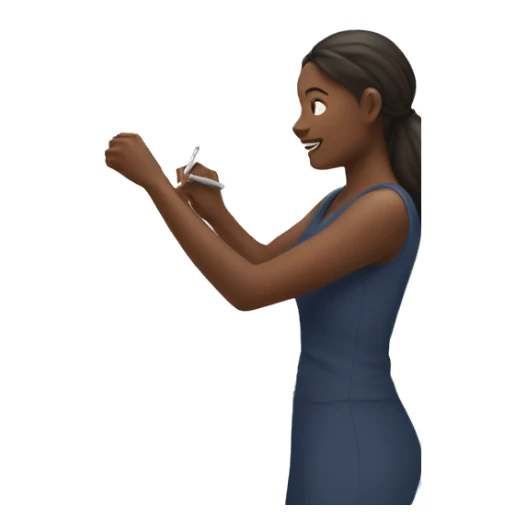 Woman writing on whiteboard sticker