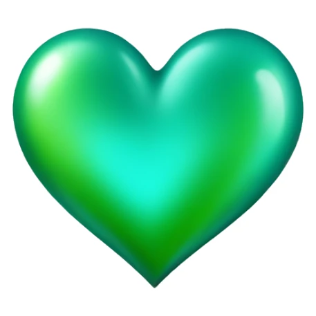 Shiny Teal and green heart sticker