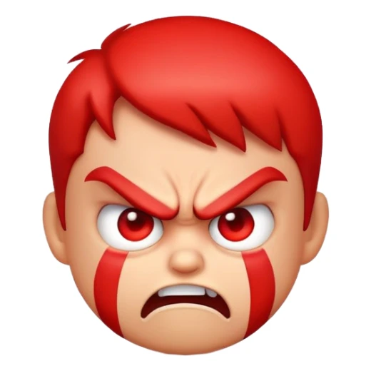 A funny emoji of a child who is angry. sticker