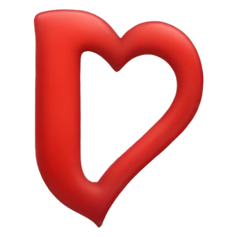 Red heart with the letter L in it  sticker