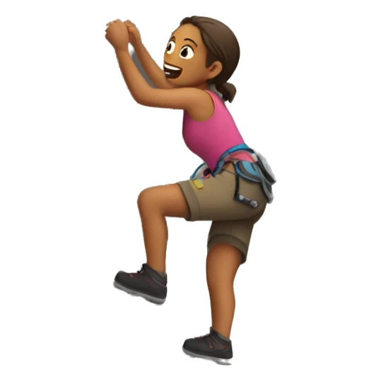 a female free soloing a cliff  sticker