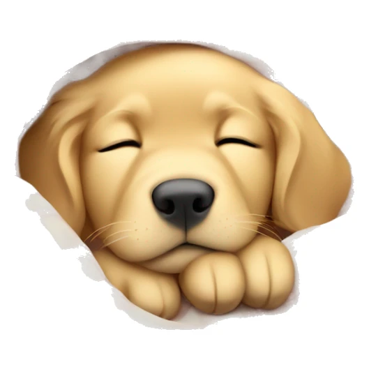 Golden retriever puppy sleeping with a blanket  sticker