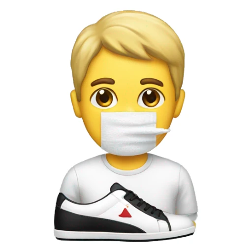 a person with tp on the shoe sticker