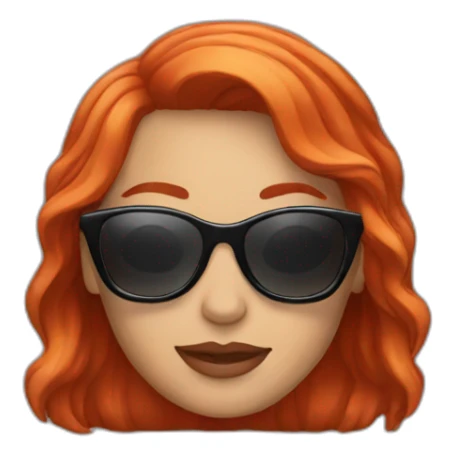 woman-with-red-hair-sunglasses-and-flash sticker