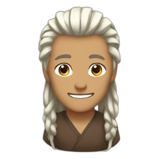 Shitsu brown with white and medium long hair with a tail on his head sticker