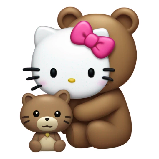 hello kitty with bear  sticker