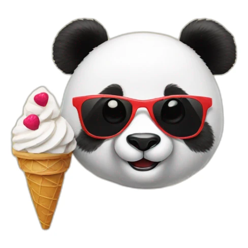 Panda with a sunglasses and a ice cream sticker