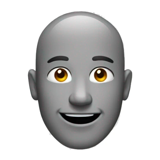 a masculine smiling face with no head sticker