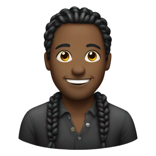 smiling portrait of black a man with braids  sticker