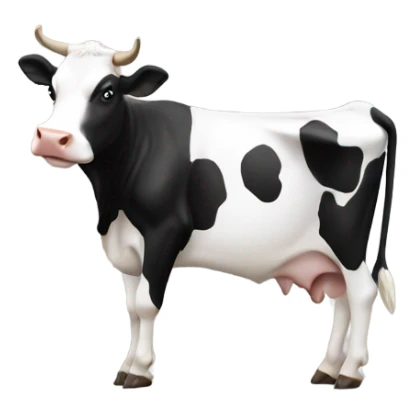 Cow on cow white and black sticker