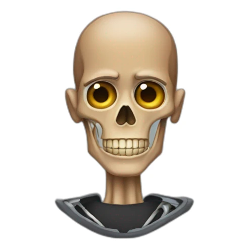 Gustavo Fring with half of his face normal and the other half as a skeleton sticker