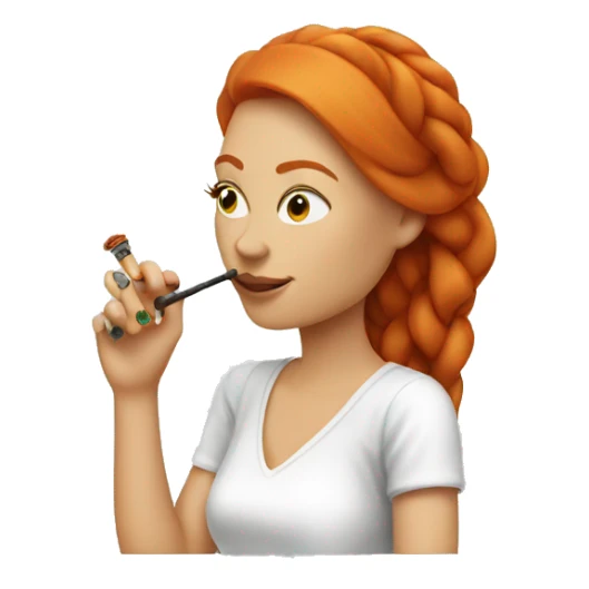 Women with ginger hair smoking hookah sticker